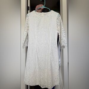short white lace dress